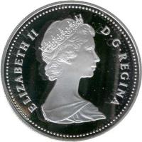 obverse of 1 Dollar - Elizabeth II - Regina Centennial (1982) coin with KM# 133 from Canada. Inscription: ELIZABETH II D · G · REGINA