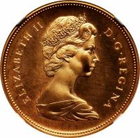 obverse of 20 Dollars - Elizabeth II - Confederation (1967) coin with KM# 71 from Canada. Inscription: ELIZABETH II D · G · REGINA