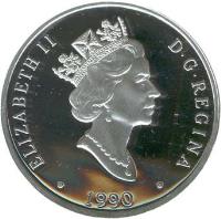 obverse of 20 Dollars - Elizabeth II - Lancaster 683 AVRO (1990) coin with KM# 172 from Canada. Inscription: ELIZABETH II D · G · REGINA · 1990 ·