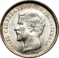 obverse of 1 Réal (1861 - 1865) coin with KM# 137 from Guatemala.