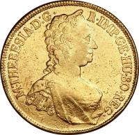 obverse of 6 Ducat - Maria Theresa - Trade Coinage (1765) coin with KM# 1845 from Austria.