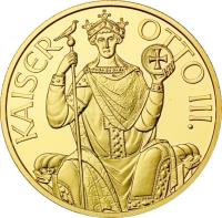 obverse of 1000 Schilling - Ostarrichi - Otto III (1996) coin with KM# 3037 from Austria.