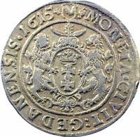 reverse of 1 Ort - Sigismund III - Type 2 bust (1615 - 1616) coin with KM# 6 from Danzig. Inscription: MONETA.CIVIT:GEDANENSIS.1615 S-A 16-15