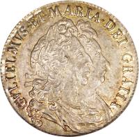 obverse of 1/2 Crown - William & Mary (1691 - 1693) coin with SP# 3436 from England. Inscription: GVLIELMVS · ET · MARIA · DEI · GRATIA