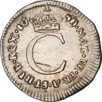 reverse of 1 Penny - Charles II - Maundy Coinage (1670 - 1684) coin with SP# 3390 from England. Inscription: · MAC · BR · ER A · ET · HIB · REX · 16 I 70 C