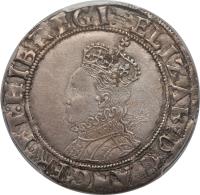 obverse of 1 Shilling - Elizabeth I (1601 - 1602) coin with SP# 2577 from England. Inscription: ELIZAB.D.G.ANG:FR:ET:HIB:REGINA: