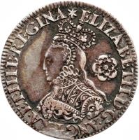 obverse of 6 Pence - Elizabeth I - Milled Issue (1562) coin with SP# 2595 from England.