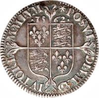 reverse of 6 Pence - Elizabeth I - Milled Issue (1562) coin with SP# 2595 from England.