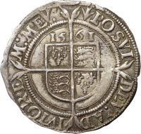 reverse of 6 Pence - Elizabeth I (1561 - 1562) coin with SP# 2561 from England.