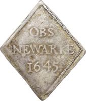 reverse of 12 Pence - Charles I - Newark Siege Coinage (1645) coin with SP# 3141 from England.