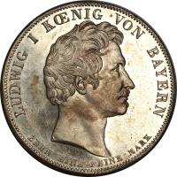 obverse of 1 Conventionsthaler - Ludwig I - Provincial Legislature: Landtag 1834 (1834) coin with KM# A765 from German States.