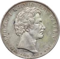 obverse of 1 Conventionsthaler - Ludwig I - Order of Ludwig (1827) coin with KM# 732 from German States.