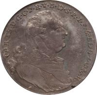 obverse of 1 Conventionsthaler - Carl Theodor (1791 - 1799) coin with KM# 600 from German States.