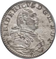 obverse of 1 Kreuzer - Friedrich (1745 - 1753) coin with KM# 192 from German States. Inscription: FRIDERICUS · D · G · M · B · D · P