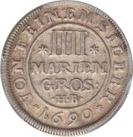 reverse of 4 Mariengroschen - Ernst August (1689 - 1692) coin with KM# 338 from German States.