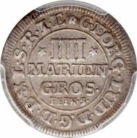 obverse of 4 Mariengroschen - George I (1700 - 1714) coin with KM# 33 from German States.