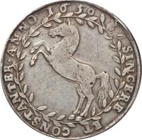 reverse of 1 Thaler - Christian Ludwig (1649 - 1665) coin with KM# 211 from German States. Inscription: SINCERE ET CONSTANTER.ANNO.1651