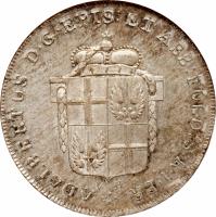 obverse of 1/2 Conventionsthaler - Adalbert III (1796) coin with KM# 154 from German States. Inscription: ADALBERTUS D.G.EPIS:ET ABB:FULD:S.R.I.PR