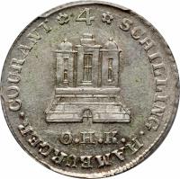 reverse of 4 Schilling Courant - Franz II (1797) coin with KM# 512 from German States.