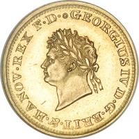 obverse of 2 1/2 Thaler - George IV (1821 - 1830) coin with KM# 130 from German States.