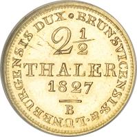 reverse of 2 1/2 Thaler - George IV (1821 - 1830) coin with KM# 130 from German States.