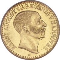 obverse of 10 Thaler - Ernst August (1844 - 1848) coin with KM# 200 from German States.