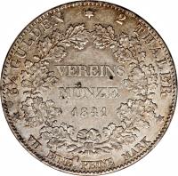 reverse of 2 Thaler / 3 1/2 Gulden - Ludwig II (1839 - 1842) coin with KM# 310 from German States.