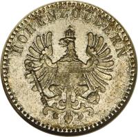 obverse of 6 Kreuzer - Friedrich Wilhelm IV (1852) coin with KM# 3 from German States. Inscription: HOHENZOLLERN