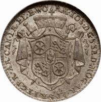 obverse of 1/12 Thaler - Emeric Joseph - Death of Archbishop (1774) coin with KM# 384 from German States.