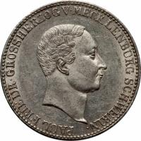 obverse of 2/3 Reichsthaler - Paul Friedrich (1839 - 1841) coin with KM# 288 from German States. Inscription: PAUL FRIEDR.GROSSHERZOG V.MECKLENBURG SCHWERIN