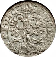 obverse of 3 Kreuzer - Rudolf II / Johann I (1600 - 1604) coin with KM# 2 from German States.