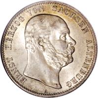 obverse of 2 Mark - Ernst I - 75th Anniversary of Ernst I (1901) coin with KM# 36 from German States. Inscription: ERNST HERZOG VON SACHSEN ALTENBURG A