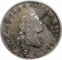 obverse of 1 Conventionsthaler - Friedrich August III (1763 - 1764) coin with KM# 977 from German States.