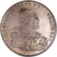 obverse of 1 Conventionsthaler - Friedrich Christian (1763) coin with KM# 962 from German States.