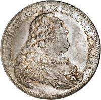 obverse of 1 Conventionsthaler - Friedrich August II (1757) coin with KM# 934 from German States.