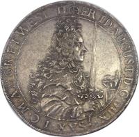 obverse of 1 Thaler - Friedrich Augustus I (1695 - 1698) coin with KM# 669 from German States.