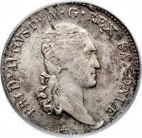 obverse of 1/6 Thaler - Friedrich August (1806 - 1817) coin with KM# 1050 from German States.