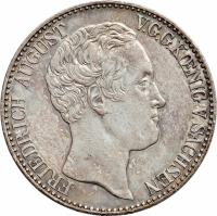 obverse of 1 Conventionsthaler - Friedrich August II (1836 - 1837) coin with KM# 1141 from German States.