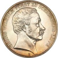 obverse of 2 Vereinsthaler - Georg Wilhelm - Golden Reign (1857) coin with KM# 38 from German States.