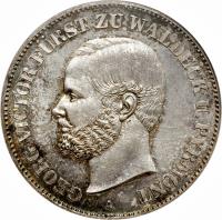 obverse of 1 Vereinsthaler - Georg Victor (1859 - 1867) coin with KM# 135 from German States. Inscription: GEORG VICTOR FÜRST ZU WALDECK U. PYRMONT. A