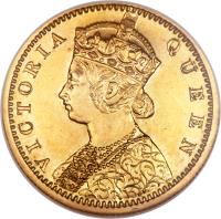 obverse of 5 Rupees - Victoria (1870 - 1875) coin with KM# 474 from India.