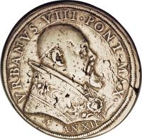 obverse of 1 Piastra - Urban VIII (1634 - 1643) coin with KM# 184 from Italian States.