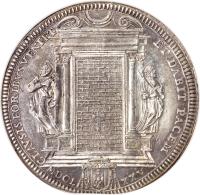 reverse of 1 Piastra - Clement X - Holy Year (1675) coin with KM# 370 from Italian States.