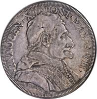 obverse of 1 Piastra - Innocent XI (1682) coin with KM# 426 from Italian States.