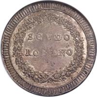 reverse of 1 Scudo (1799) coin with KM# 11 from Italian States. Inscription: SCVDO // ROMANO