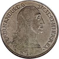 obverse of 12 Tari / 1 Piastra - Ferdinando I (1796 - 1799) coin with KM# 237 from Italian States.