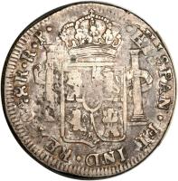 reverse of 8 Reales - Fernando VII - Countermarked (1811 - 1822) coin with KM# 201 from Mexico.