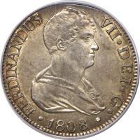 obverse of 8 Reales - Fernando VII (1808 - 1809) coin with KM# 451 from Spain.