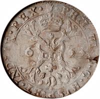 obverse of 1/2 Patagon - Felipe IV (1622 - 1656) coin with KM# 46 from Spanish Netherlands. Inscription: · PHIL · IIII · D · G · HISP · ET · INDIAR · REX · 16	56