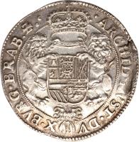 reverse of 1 Ducaton - Carlos II (1665 - 1680) coin with KM# 79 from Spanish Netherlands. Inscription: · ARCHID · AVST · DV X · BVRG · BRAB · Z.ᶜ